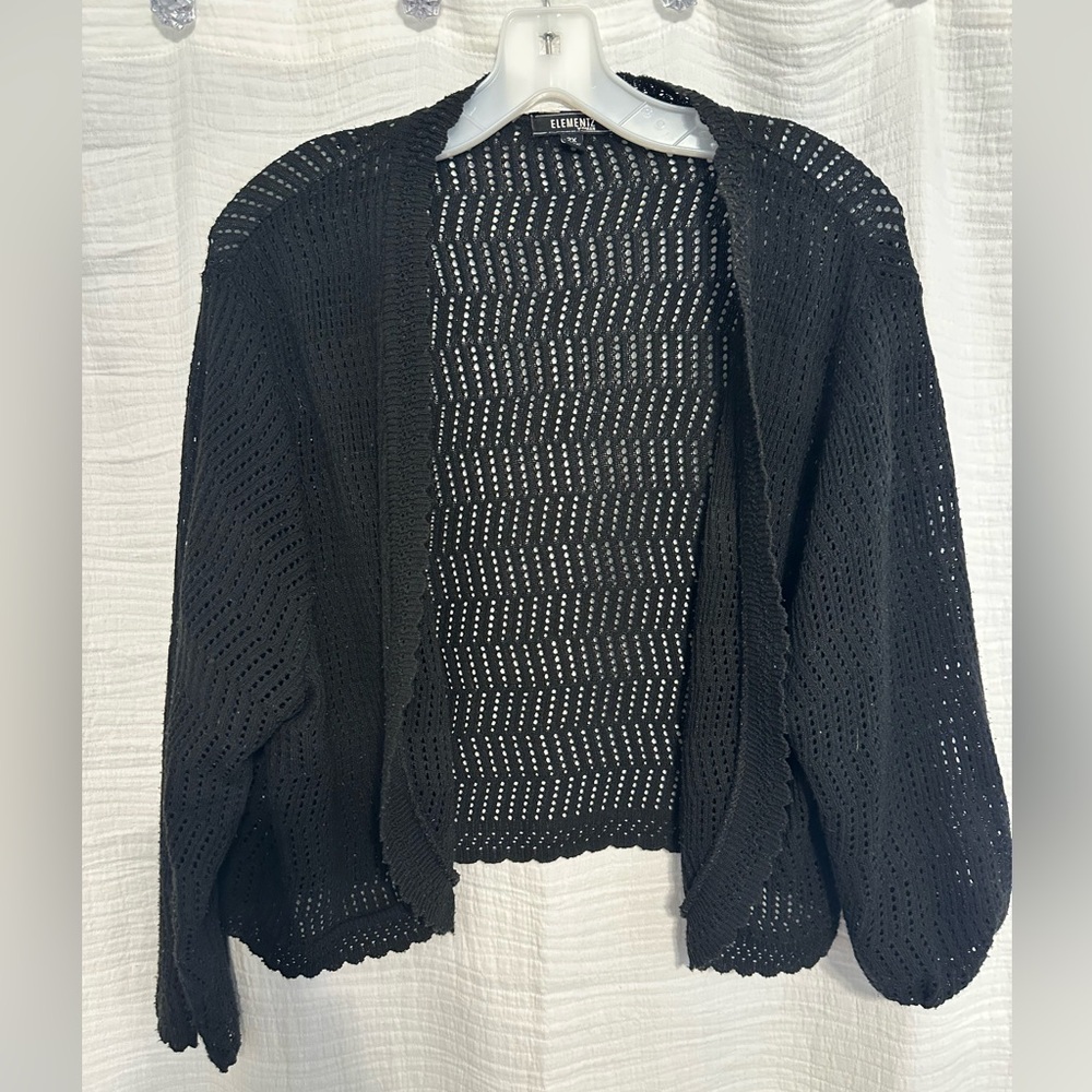 LuLaRoe Black Open-Knit Cardigan